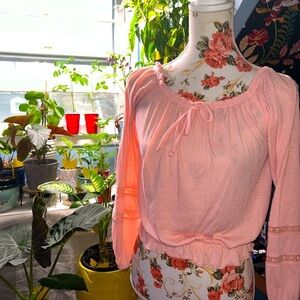 Baby Pink Hippie Blouse